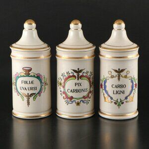 Vintage Pharmacy Ceramic Canisters x3 - Jeanne Robinette Ceramics